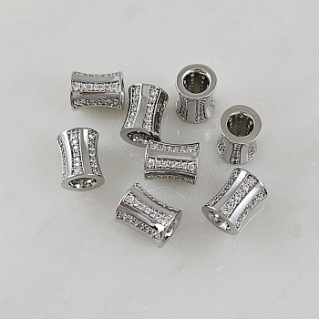 1 шт. Бусина разделитель Трубочка 8.8х7 мм с фианитами, родиевое покрытие (10109-Р) купить с доставкой по России | Интернет-магазин Viva Beads