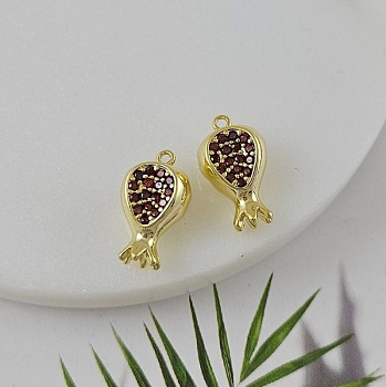 УЦЕНКА Подвеска Гранат 17x10 мм с фианитами, позолота 14К (9955-З-УЦ)