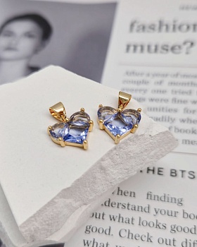 Подвеска Сердце 12 мм с фианитами, васильковый, позолота (8338-ВЗ) купить с доставкой по России | Интернет-магазин Viva Beads