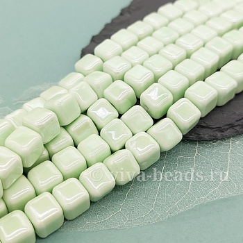 1 шт. Бусина куб 8.5 мм бледно-зеленый, керамика (6476-БЗЕЛ) купить в Воронеже | Заказать в интернет-магазине Viva Beads
 1 шт. Бусина куб 8.5 мм бледно-зеленый, керамика (6476-БЗЕЛ) купить в Воронеже | Заказать в интернет-магазине Viva Beads