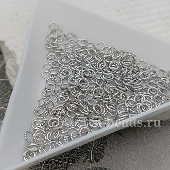 20 шт. Колечки соединительные 3х0.5 мм родиевое покр. (6709-Р) соединительные колечки и кольца-коннекторы купить с доставкой по России | Интернет-магазин Viva Beads