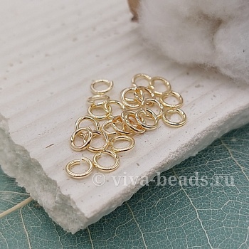 10 шт. Колечки соединительные 4х0.6 мм позолота (6387-З) соединительные колечки и кольца-коннекторы купить с доставкой по России | Интернет-магазин Viva Beads