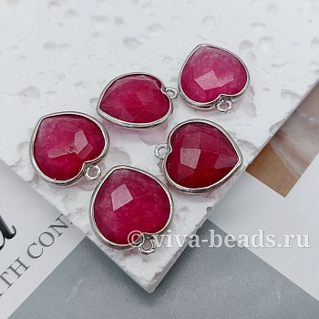 Подвеска Сердце 19х16 мм кварц тонированный, род. (7303) купить с доставкой по России | Интернет-магазин Viva Beads