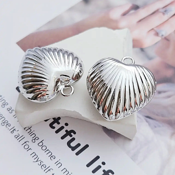 Подвеска Сердце 28х25.7 мм родиевое покрытие (8659-25-Р) купить с доставкой по России | Интернет-магазин Viva Beads