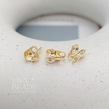 1 шт. Каллоты 7.7x4.5 мм позолота 14к (7598-З) купить в Воронеже | Заказать в интернет-магазине Viva Beads
 1 шт. Каллоты 7.7x4.5 мм позолота 14к (7598-З) купить в Воронеже | Заказать в интернет-магазине Viva Beads