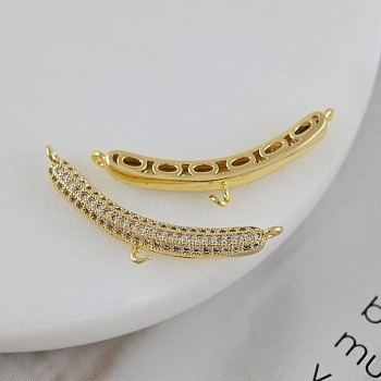 Бейл коннектор 32.4х3.5 мм с фианитами, позолота 14К (9915-З) купить в Воронеже | Заказать в интернет-магазине Viva Beads
