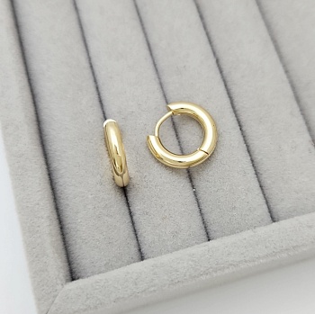 Швензы конго, бублики, кольца 16х3 мм в позолоте 14К (9122-З)