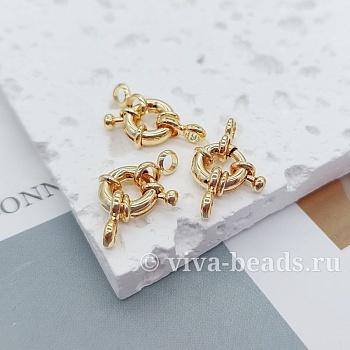 Замок круглый Штурвал 10 мм позолота 14к (5175-10-З) купить в Воронеже | Заказать в интернет-магазине Viva Beads
 Замок круглый Штурвал 10 мм позолота 14к (5175-10-З) купить в Воронеже | Заказать в интернет-магазине Viva Beads