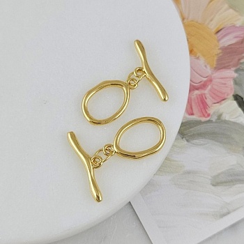 Замок тоггл кольцо 17.7х10.7 мм, позолота 14К (9213-З) замок для украшений купить с доставкой по России | Интернет-магазин Viva Beads