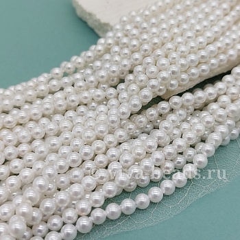 Нить 40 см Жемчуг Майорка 4 мм белый (6329-4) купить в Воронеже | Заказать в интернет-магазине Viva Beads
