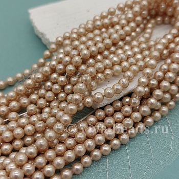 Нить 20 см Жемчуг Майорка 4 мм светло-бежевый (6333-4) купить в Воронеже | Заказать в интернет-магазине Viva Beads
