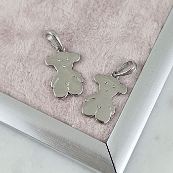 Подвеска Мишка 17.5х11.2 мм родиевое покрытие (10186-Р) купить с доставкой по России | Интернет-магазин Viva Beads