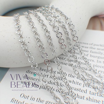 10 см Цепь 4.3 мм (толщина) родиевое покр. (7518-Р) купить в Воронеже | Заказать в интернет-магазине Viva Beads
