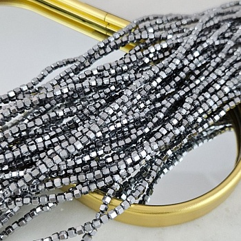 Нить 39 см Гематит, гематин 3 мм многогранник, цвет платина (7626-П) для бижутерии купить с доставкой по России | Интернет‑магазин Viva Beads