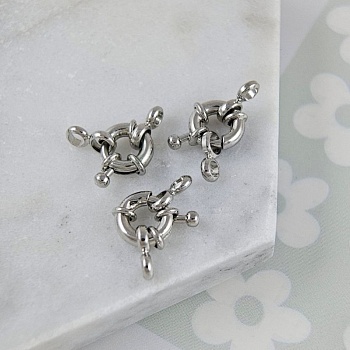 Замок круглый Штурвал 10 мм родиевое покрытие (5175-10-Р) замок для украшений купить с доставкой по России | Интернет-магазин Viva Beads