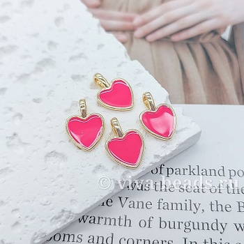 Подвеска Сердце 14.8x10 мм эмаль, позолота 14к (7170-ЗФУК) купить с доставкой по России | Интернет-магазин Viva Beads