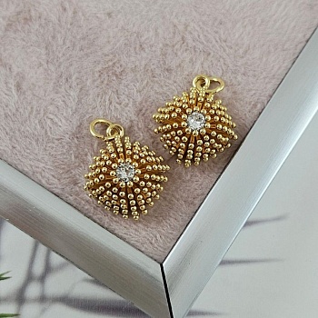 Подвеска объемная 17.7х15х7.4 мм с фианитом, позолота 14К (10092-З) купить с доставкой по России | Интернет-магазин Viva Beads