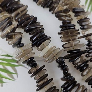 10 см Дымчатый кварц ок.11-18х2-5 мм бусины палочки фри форм (9946) купить в Воронеже | Заказать в интернет-магазине Viva Beads
