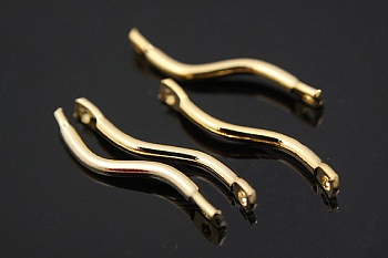 Коннектор палочка изогнутая 20 мм позолота Ю. Корея (2659) купить с доставкой по России | Интернет-магазин Viva Beads