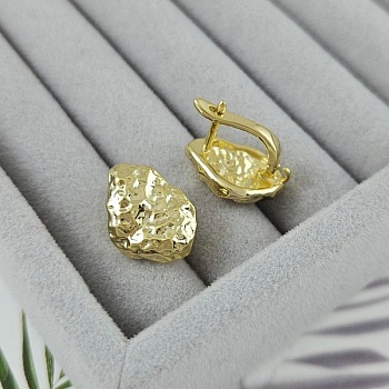 Швензы с английским замком 16.5х11.7 мм, позолота 14К (10087-З) швензы для серег купить с доставкой по России | Интернет-магазин Viva Beads