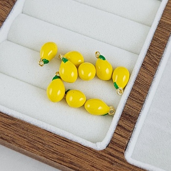 Подвеска лимон 12.2х6.9 мм эмаль, желтый,  позолота 14К (9726-З) купить с доставкой по России | Интернет-магазин Viva Beads