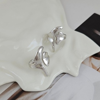 Кольцо Геометрия свободного размера с родиевым покрытием (9913-Р)