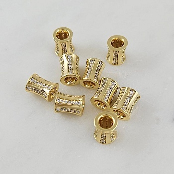 1 шт. Бусина разделитель Трубочка 8.8х7 мм с фианитами, позолота 14К (10109-З) купить с доставкой по России | Интернет-магазин Viva Beads
