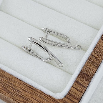 Швензы с английским замком 21.5х2.5 мм удлиненные, родиевое покрытие (5325-Р) швензы для серег купить с доставкой по России | Интернет-магазин Viva Beads