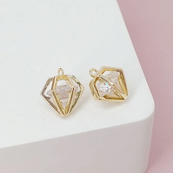 Подвеска Кристалл с фианитом 10.8х11.9 мм позолота (7869-З)