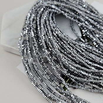 Нить 40 см Гематит, гематин 2х1.6 мм бусина квадрат с гранями, платина (7899-2) купить в Воронеже | Заказать в интернет-магазине Viva Beads
 Нить 40 см Гематит, гематин 2х1.6 мм бусина квадрат с гранями, платина (7899-2) купить в Воронеже | Заказать в интернет-магазине Viva Beads