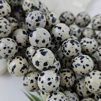 Нить 18 см Яшма далматиновая / порфирит / 12.5 мм гладкие бусины (6357-12) купить в Воронеже | Заказать в интернет-магазине Viva Beads
