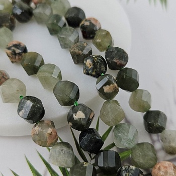 5 шт. Кварц с хлоритом бусины ок. 9-10 мм с витыми гранями (9947-КХЛ) купить в Воронеже | Заказать в интернет-магазине Viva Beads
