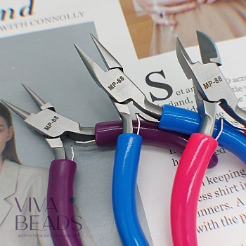 3 шт. Набор мини инструментов: кусачки, круглогубцы, тонкогубцы  (7517) для бижутерии купить с доставкой по России | Интернет-магазин Viva Beads