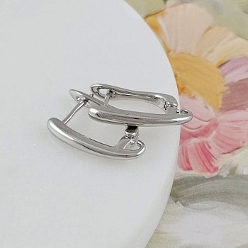 Швензы с английским замком базовые 18х2.6 мм, родиевое покрытие (10142-Р) швензы для серег купить с доставкой по России | Интернет-магазин Viva Beads