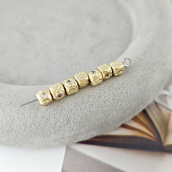 1 шт. Бусина разделитель куб с фианитом 4.3х4.5 мм позолота 14К (9272-З) купить в Воронеже | Заказать в интернет-магазине Viva Beads
