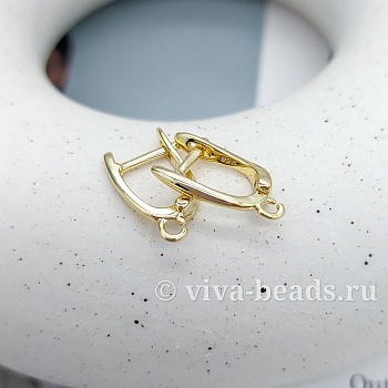 Швензы с замком 16 мм позолота 14К (5452-З) швензы для серег купить с доставкой по России | Интернет-магазин Viva Beads