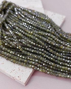 Нить 18 см Фианиты 3х2.2 мм бусины граненый рондель, зеленый (8141-ЗЕЛ) купить в Воронеже | Заказать в интернет-магазине Viva Beads
 Нить 18 см Фианиты 3х2.2 мм бусины граненый рондель, зеленый (8141-ЗЕЛ) купить в Воронеже | Заказать в интернет-магазине Viva Beads