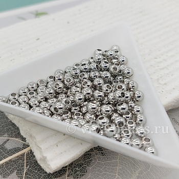 10 шт. Бусина /разделитель/ 4 мм родиевое покрытие (6667-4-Р) купить в Воронеже | Заказать в интернет-магазине Viva Beads
