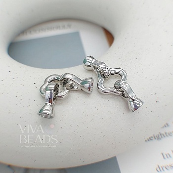 Замок Клевер с карабинами 27 мм родиевое покр. (7593-Р) купить в Воронеже | Заказать в интернет-магазине Viva Beads
 Замок Клевер с карабинами 27 мм родиевое покр. (7593-Р) купить в Воронеже | Заказать в интернет-магазине Viva Beads