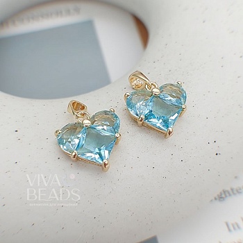 Подвеска Сердце с фианитами 14.5х14 мм классическое золото (6647-ГЗ) Подвеска Сердце с фианитами 14.5х14 мм классическое золото (6647-ГЗ)