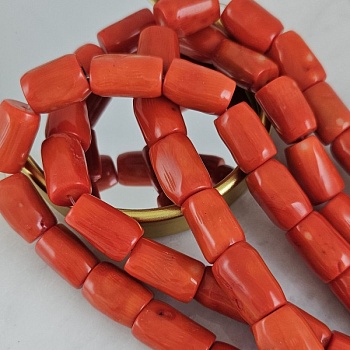 1 шт Коралл натуральный ок. 12-15х17-20 мм, бусины бочонок крупный, оранжевый (9562) для бижутерии купить с доставкой по России | Интернет‑магазин Viva Beads