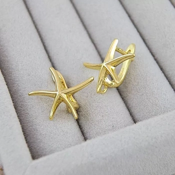 УЦЕНКА Швензы с англ. замком Морская звезда 16.5х18.7 мм позолота 14К (9704-З-УЦ) купить в Воронеже | Заказать в интернет-магазине Viva Beads
