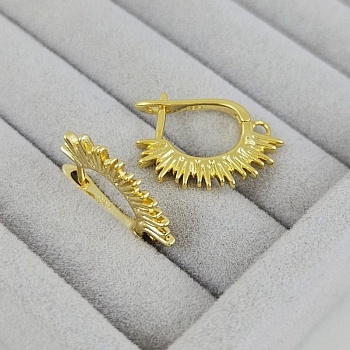 Швензы Шипы с английским замком 22х2 мм, позолота 14К (10202-З) швензы для серег купить с доставкой по России | Интернет-магазин Viva Beads