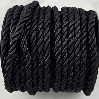 50 см Шнур витой нейлоновый ок. 5 мм черный (10166-Ч) купить с доставкой по России | Интернет-магазин Viva Beads