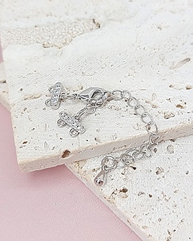 Замок лобстер 10 мм с коннекторами на 2 нити, удлинителем фианиты, родиевое покр. (8033-Р) купить в Воронеже | Заказать в интернет-магазине Viva Beads
 Замок лобстер 10 мм с коннекторами на 2 нити, удлинителем фианиты, родиевое покр. (8033-Р) купить в Воронеже | Заказать в интернет-магазине Viva Beads