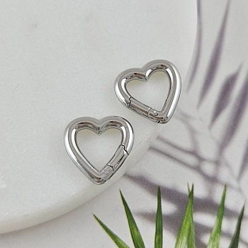 Замок карабин сердце ок. 14х14х2.5 мм нержавеющая сталь (10059-14) замок для украшений купить с доставкой по России | Интернет-магазин Viva Beads