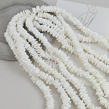 нить 40 см Бусины из ракушки фри форм ок. 8-12 мм белый (8747-Б) купить в Воронеже | Заказать в интернет-магазине Viva Beads
