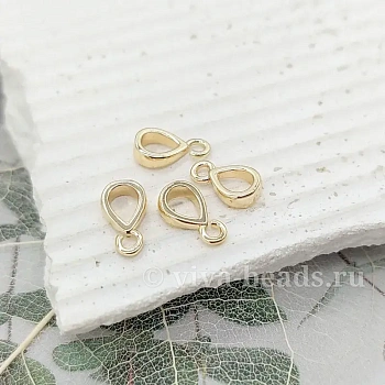 Бейл для подвесок, кулонов 8.7х2.4 мм позолота 14к (6859-З) купить в Воронеже | Заказать в интернет-магазине Viva Beads
