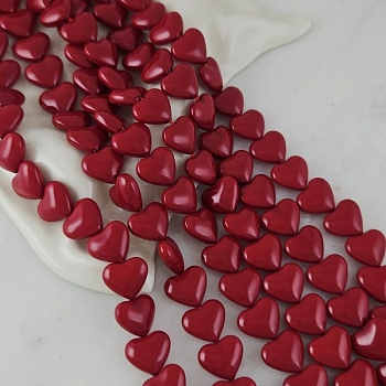 1 шт. Жемчуг майорка Сердце бусины 13х14.8 мм, красный (10081-14-К) купить с доставкой по России | Интернет-магазин Viva Beads