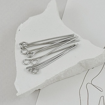 10 шт. Пины с кольцом 30х0.6 мм родиевое покр. (6556-30/Р) купить в Воронеже | Заказать в интернет-магазине Viva Beads
